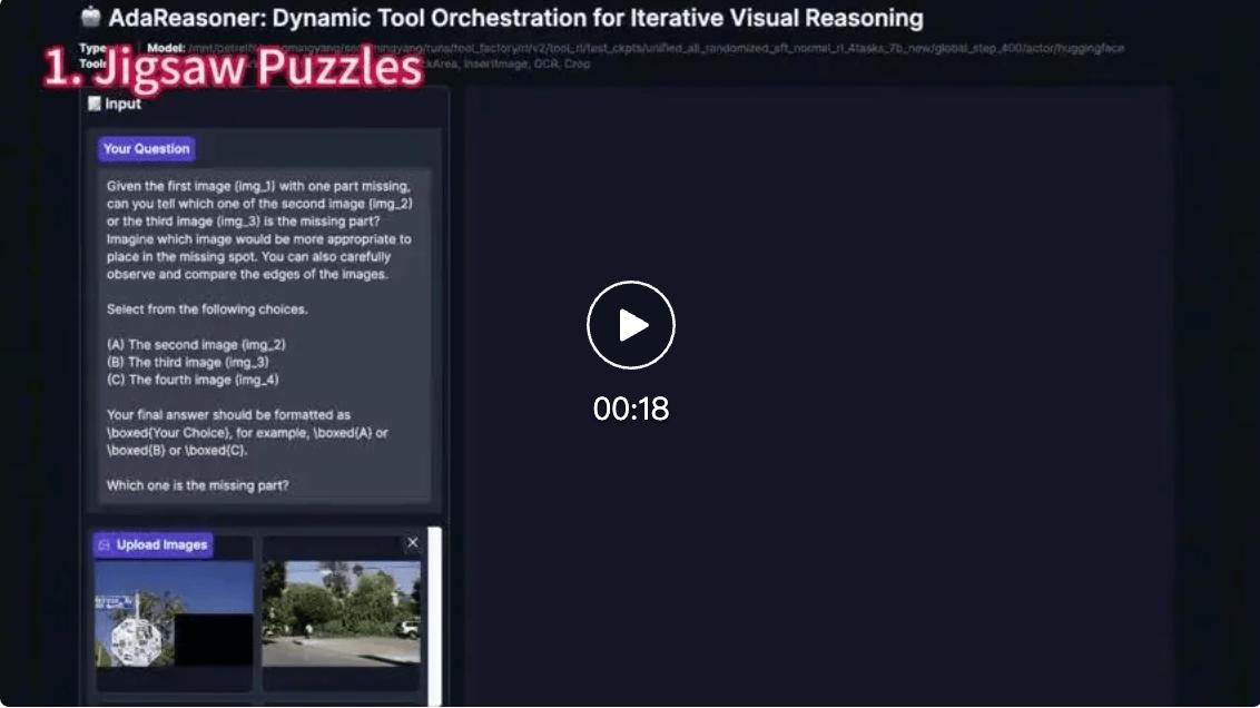 AdaResoner實現Agentic Vision的主動「視覺工具思考」