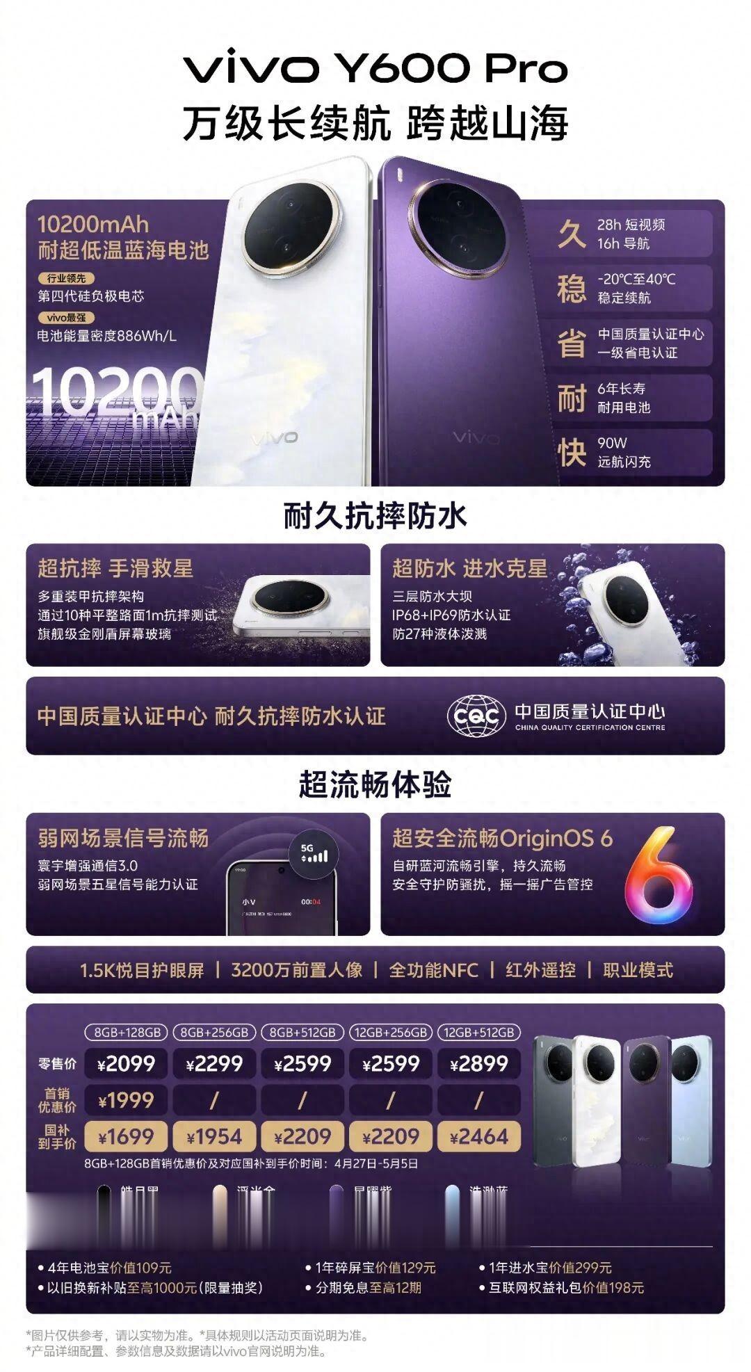 10200mAh！vivo Y600 Pro发布：蓝厂这次把电池做到了\天花板\