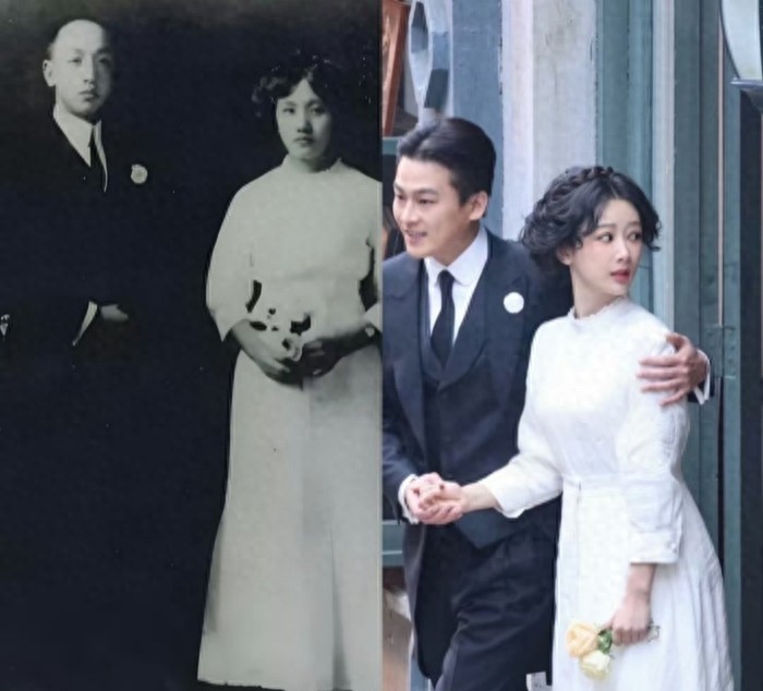 杨紫欧豪《玉兰花开君再来》结婚路透,杨紫白裙好优雅,欧豪胖了