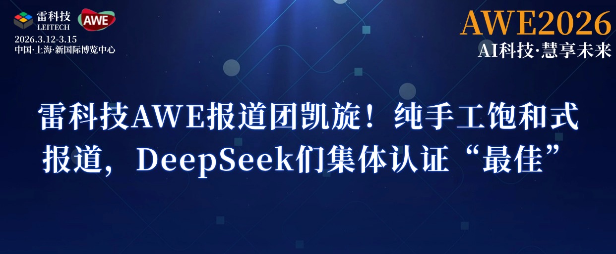 雷科技AWE報道團凱旋！純手工飽和式報道，DeepSeek們集體認證“最佳”