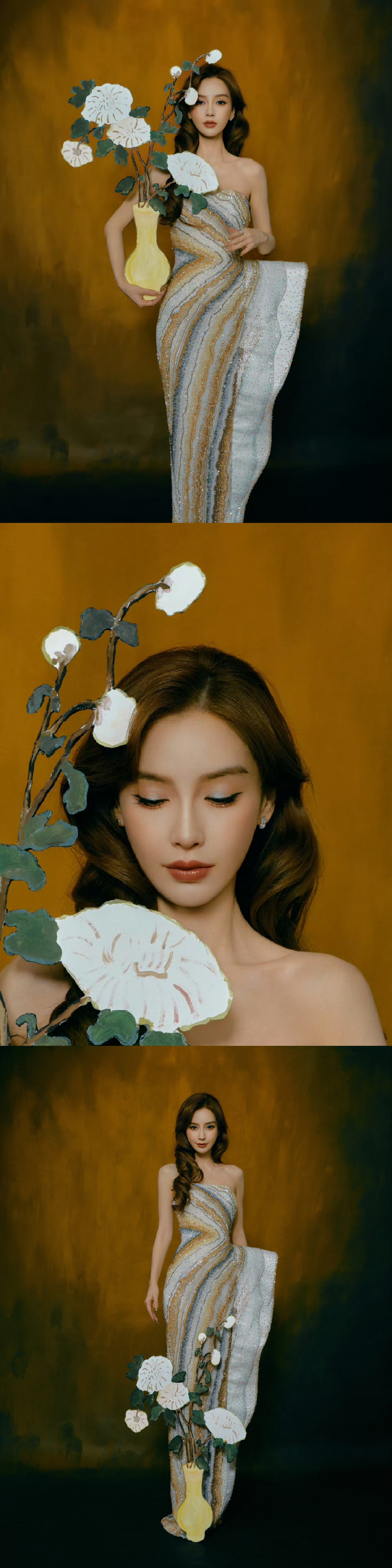 Angelababy杨颖今日份物料，像是从油画里走出来的公主